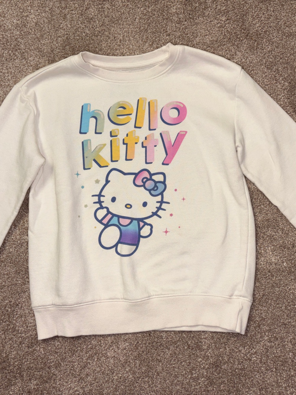 Jumping Bean Hello Kitty Girls' (Size 8) off White Crewneck Sweatshirt